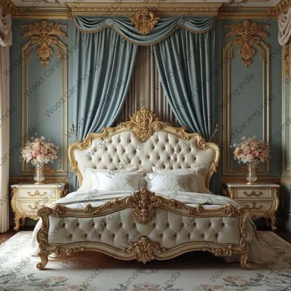 New Designer Bed with Two Side Tables